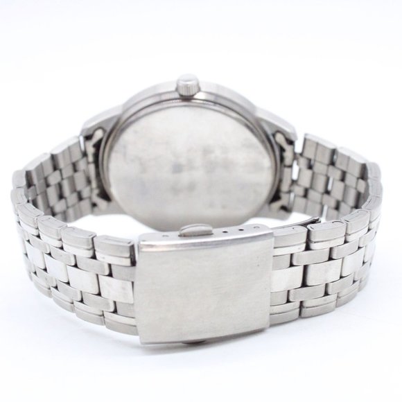 Time America Watch Mens Silver Tone Stainless Steel Classic Quartz Silver Dial - Picture 7 of 8